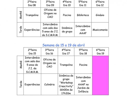 Férias de Páscoa no C.A.T.L.